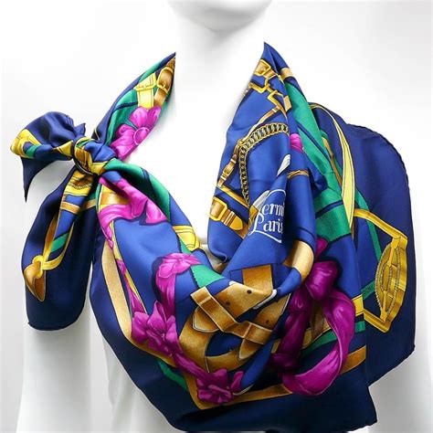 auth hermes paris grand manege vintage silk scarf foulard henri|Hermes .